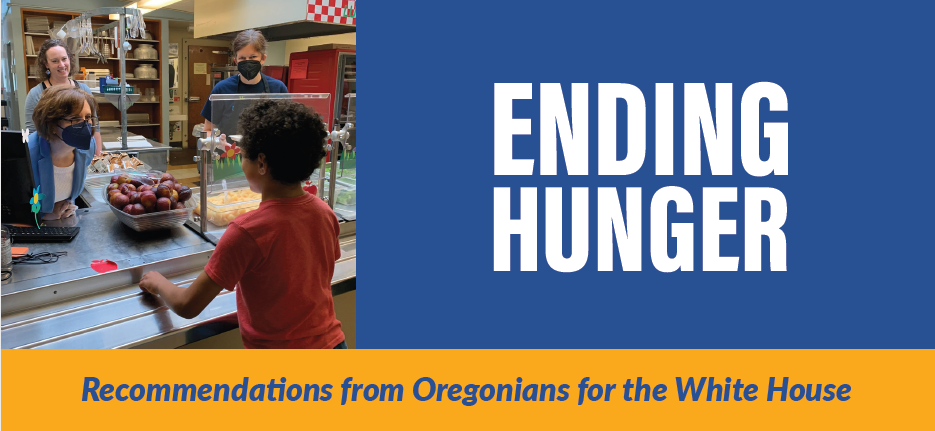 Cover of Congresswoman Bonamici's Report on Hunger