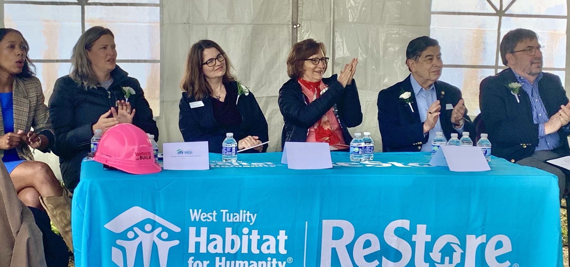 Congresswoman Bonamici joins officials for the West Tuality Habitat for Humanity groundbreaking. 